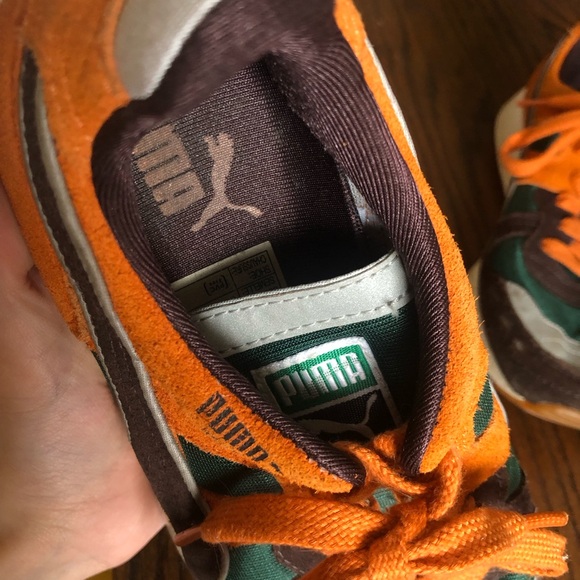 Puma Orange and Dark Green Sneakers - Picture 5 of 5